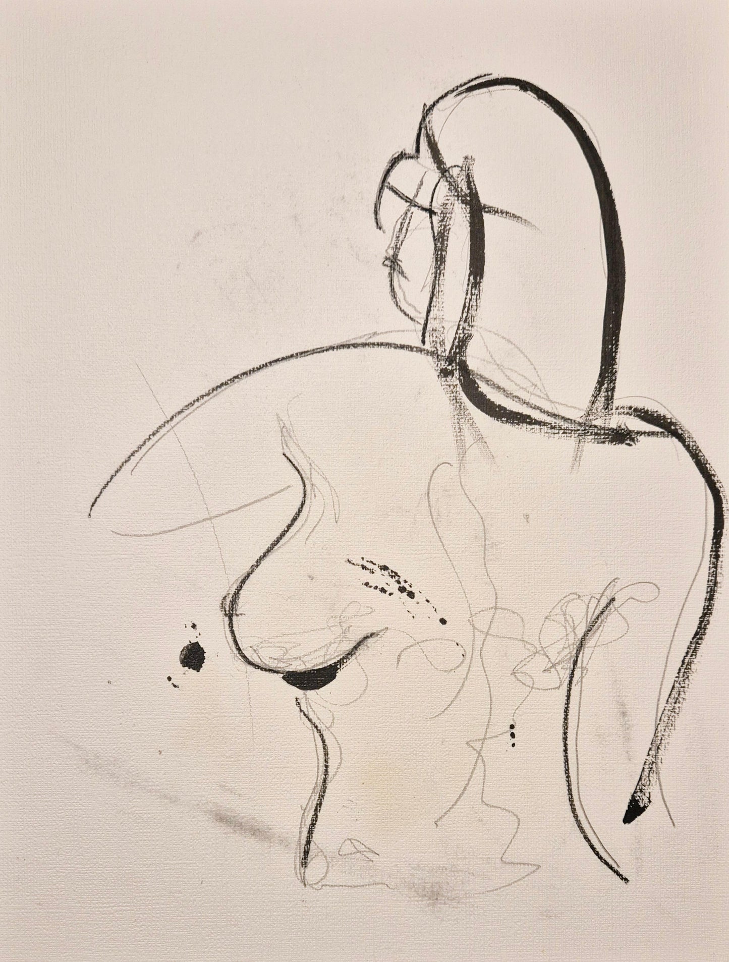 figure looking over shoulder