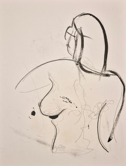 figure looking over shoulder