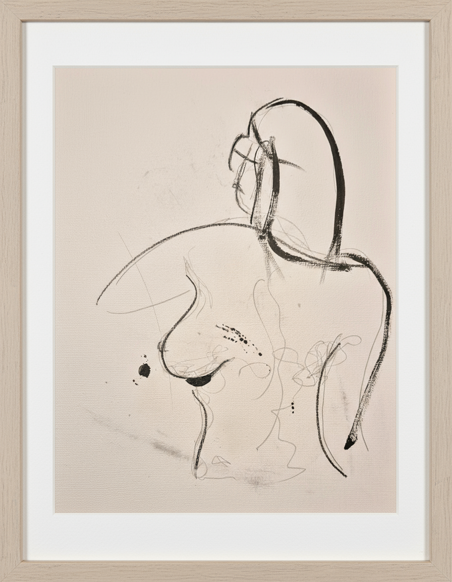 figure looking over shoulder